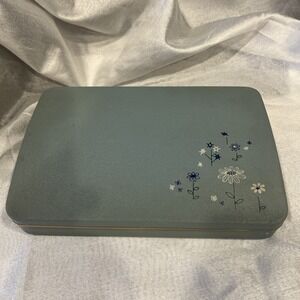 Farrington Vintage Clamshell Jewelry Case 60s‎ Travel USA Classic Blue 8.5"x6"